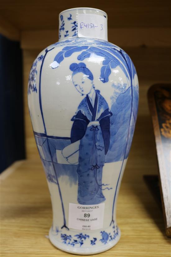 A 19th century Chinese blue and white vase